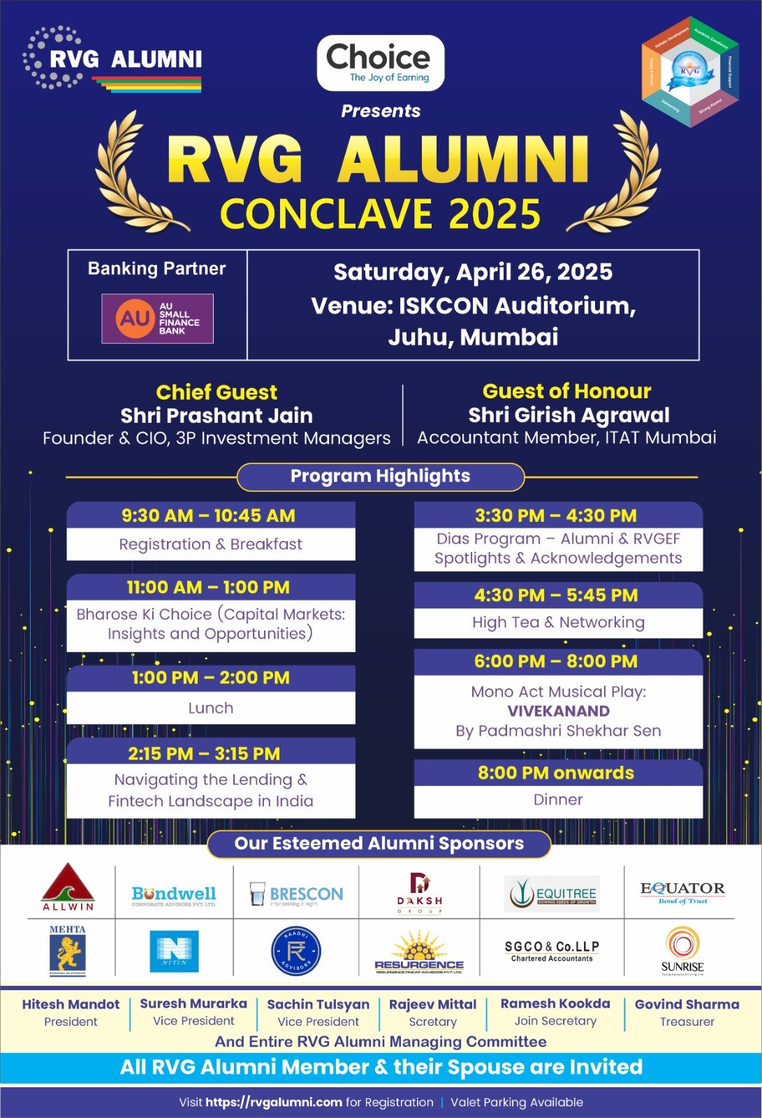 RVG Alumni Conclave | April 26 | ISKCON, Juhu